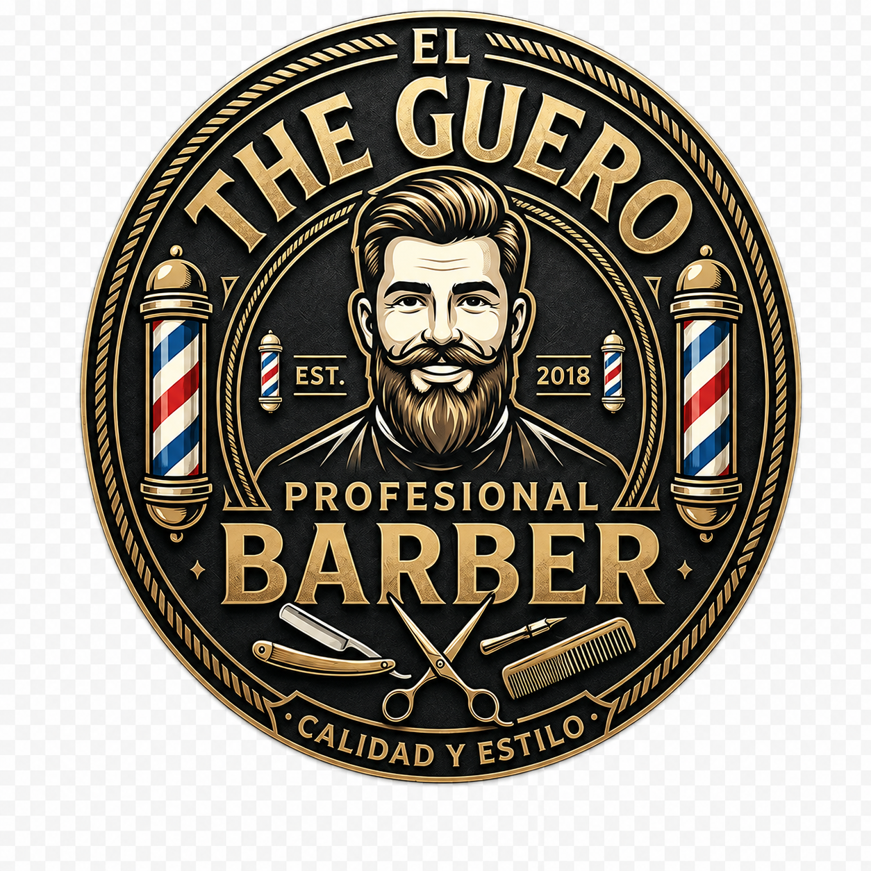 Logo de The guero profesional barber